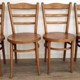 Set of 4 Baumann bistro chairs – model “Le Marais” – light wood