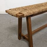 Wooden bench and marsh straw 50s/60s