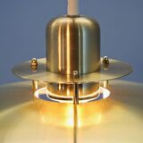 Lampe à suspension danoise en laiton, années 1980