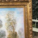 Large hunting painting after Oudry signed Dagher .oil on canvas framed