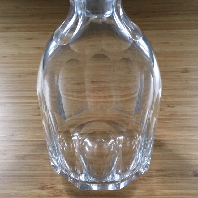 Thick faceted glass carafe