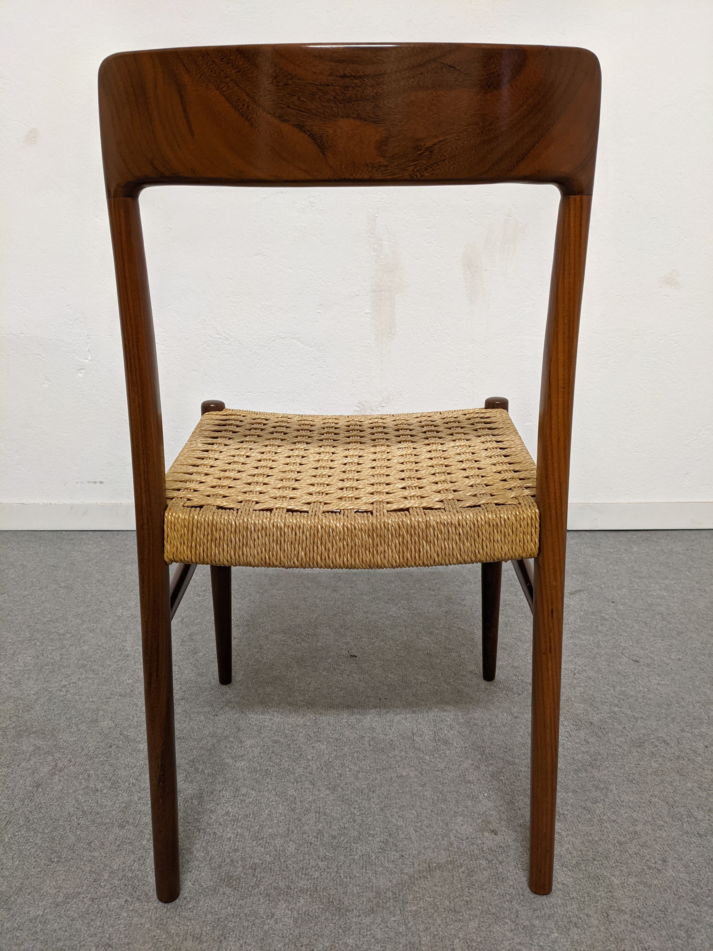 Pair of Danish chairs in teak and rope from the 60s/70s