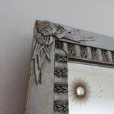 Art Deco mirror in silver wood 30/40 years