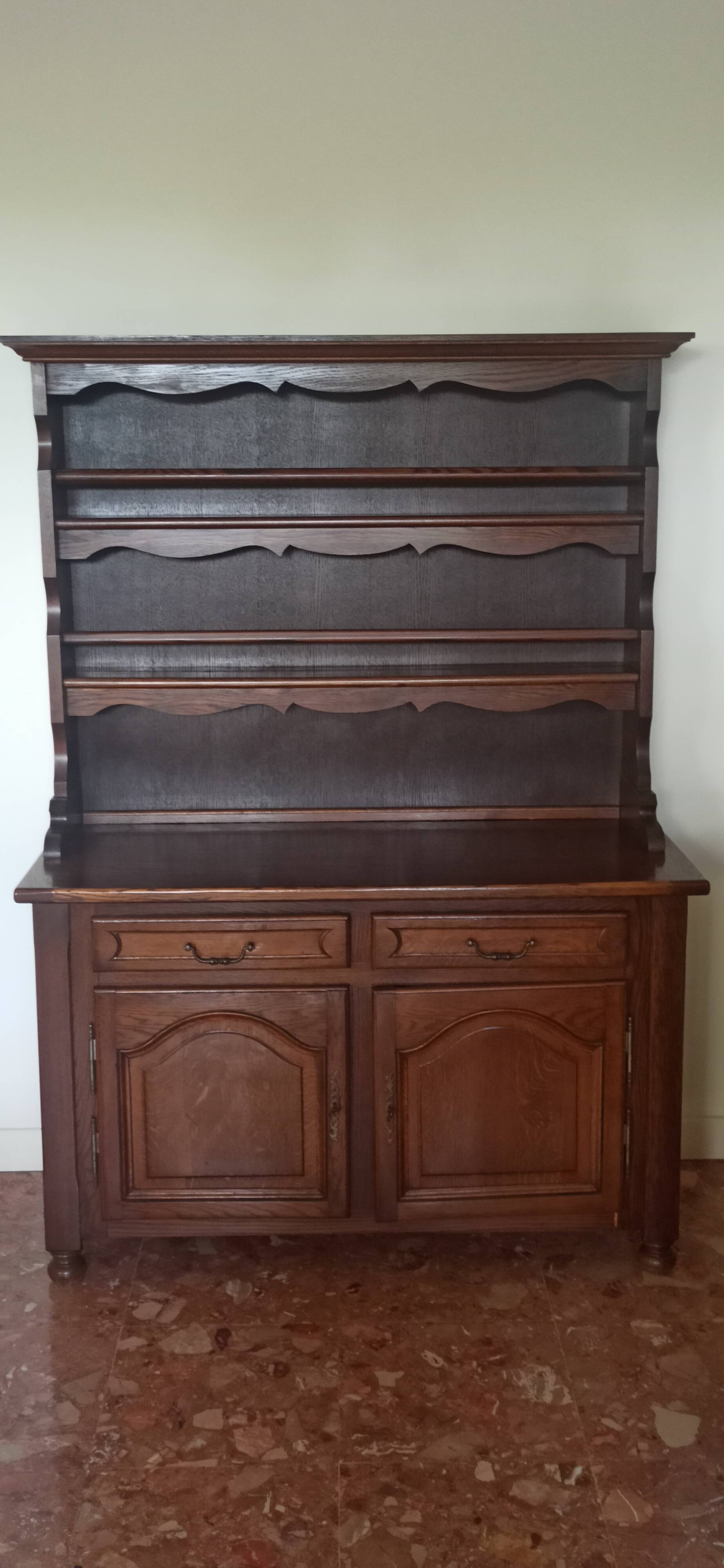two-body oak solid wood sideboard