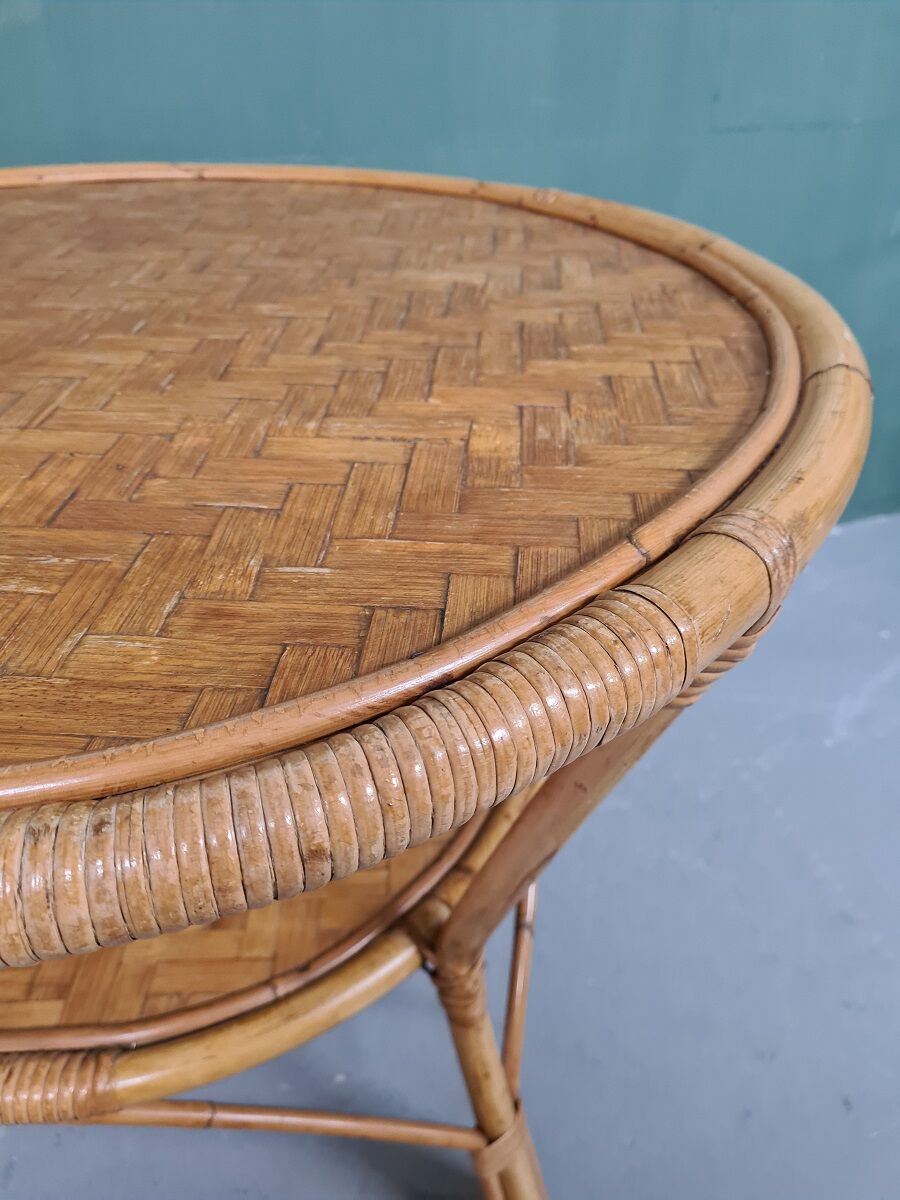 Retro Rattan Coffee Table 1990s.