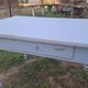 Old patinated blue bistro farmhouse table - 1.2m