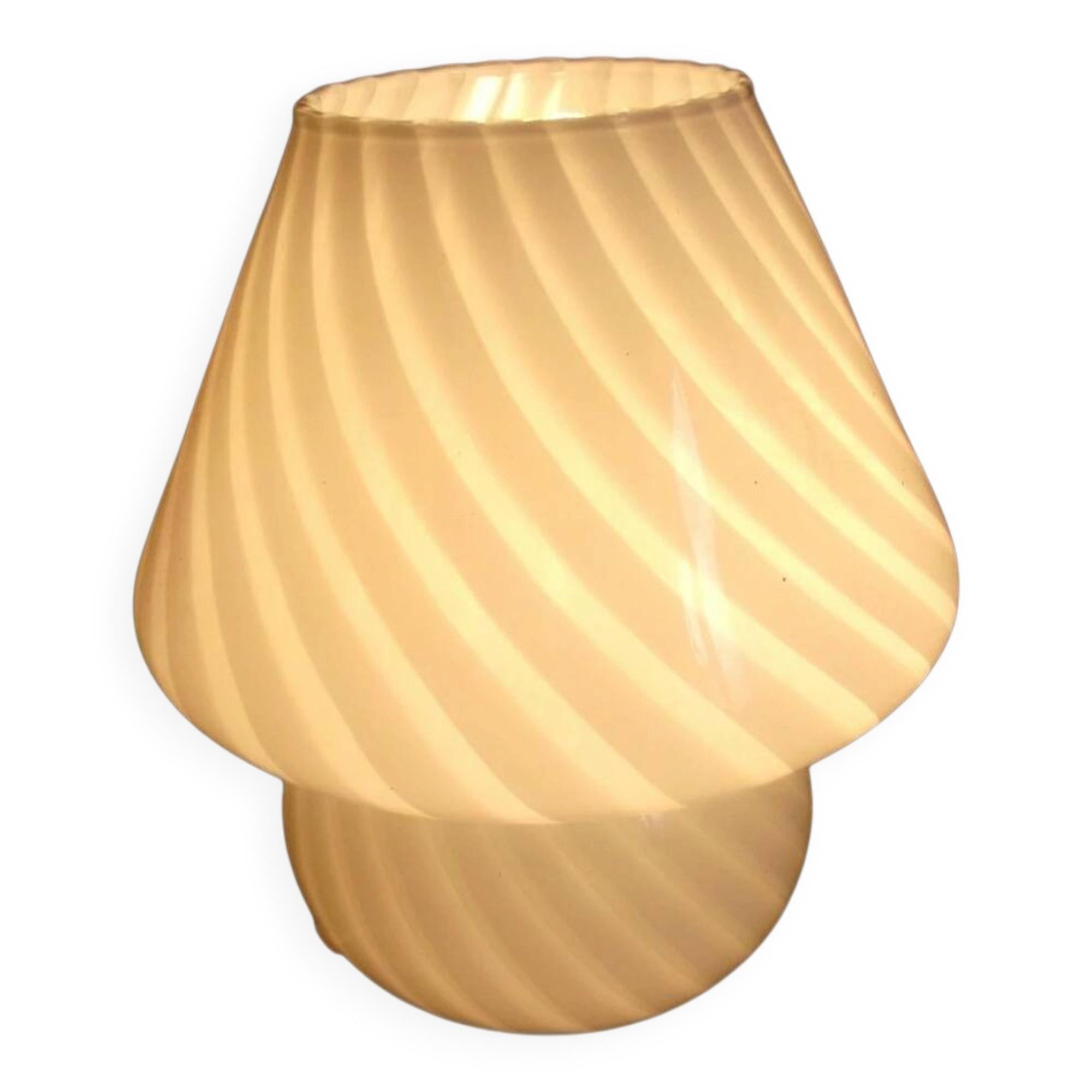Venini lampe spirale champignon design vintage verre de murano swirl blanc
