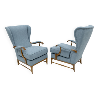 Paire de fauteuils Bouclè italiens modernes du milieu du siècle, signés Paolo Buffa, par Framar