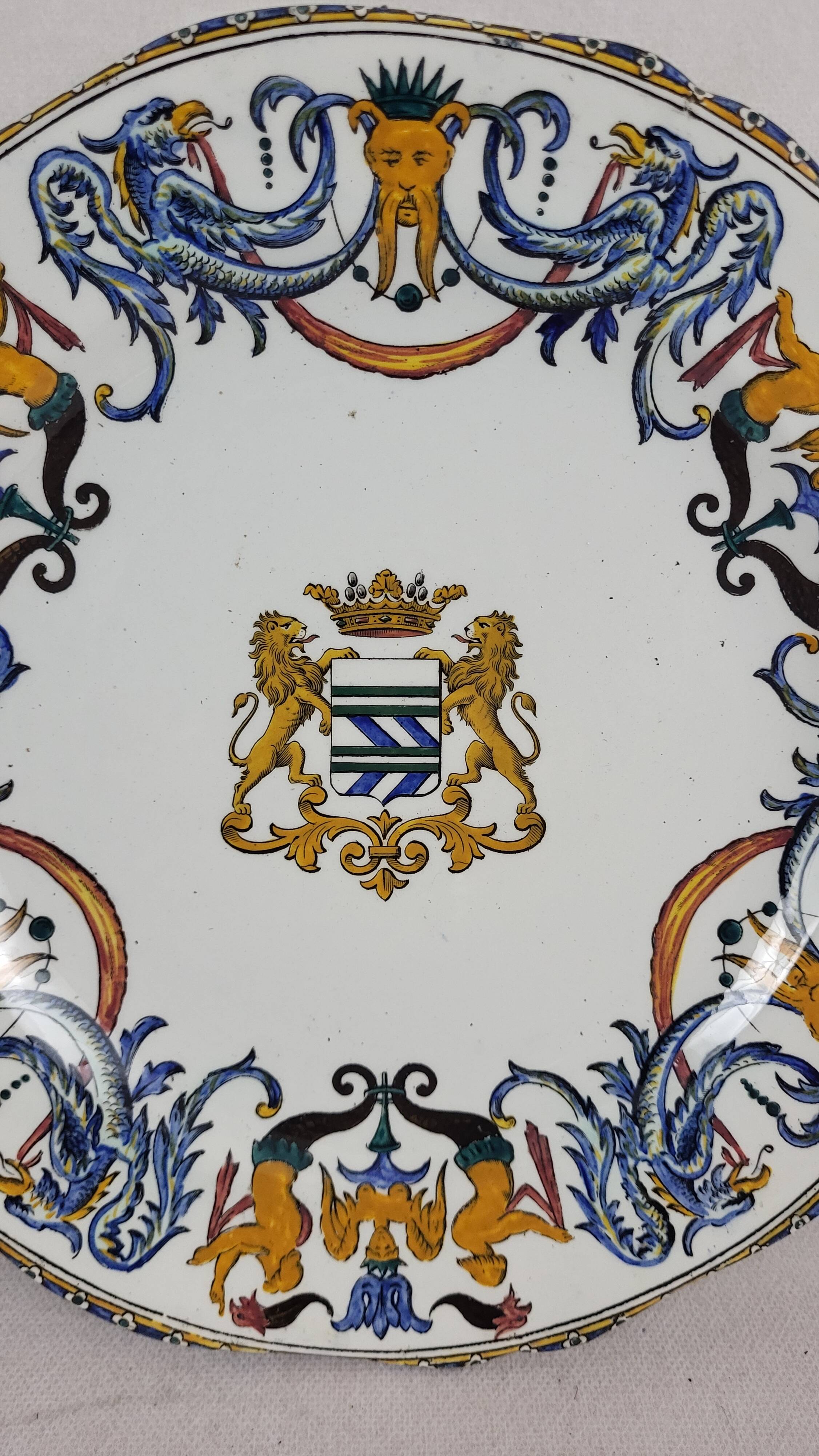 19th century Gien earthenware plate