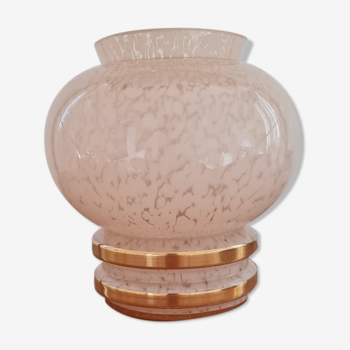 Glass vase of pink clicy 1950