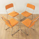 Classic chairs from the 1970s, set of 4, orange, chrome frame