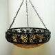 Art Deco wrought iron glass suspension Degué