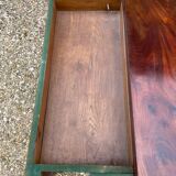 Mahogany game table and flamed veneer