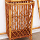 French Bamboo wall coat rack with large mirror, 1960