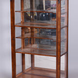 Biedermeier display cabinet, walnut, solid spruce, 1830s, czechia