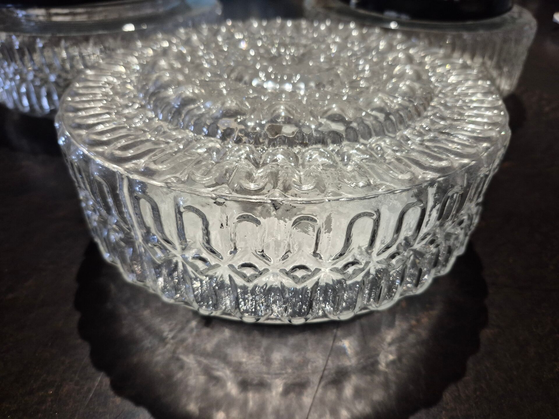 Set 3 - wall ceiling lamp ø 24 cm glass 1960s moulded