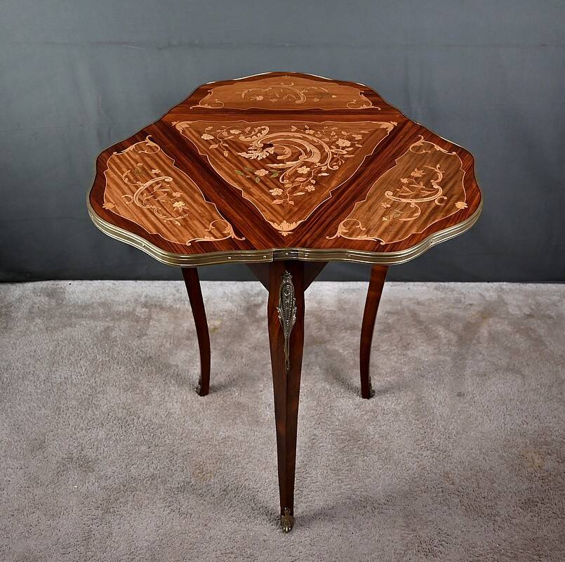 Small Folding Table in Mahogany, Napoléon III period – 2nd half of the 19th century