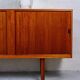 Ejnar Larsen & Aksel Bender sideboard with sliding doors, teak, vintage mid-century Danish design, Næstved Møbelfabrik.