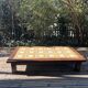 Large vintage 1960s oak and ceramic coffee table.