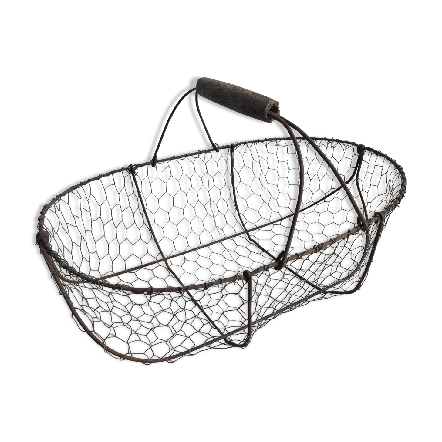 Old metal wire basket