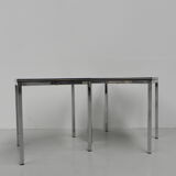 Set of 2 coffee tables with wood print
