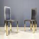 Vintage french brass dining chairs, set of 6 - 1970s