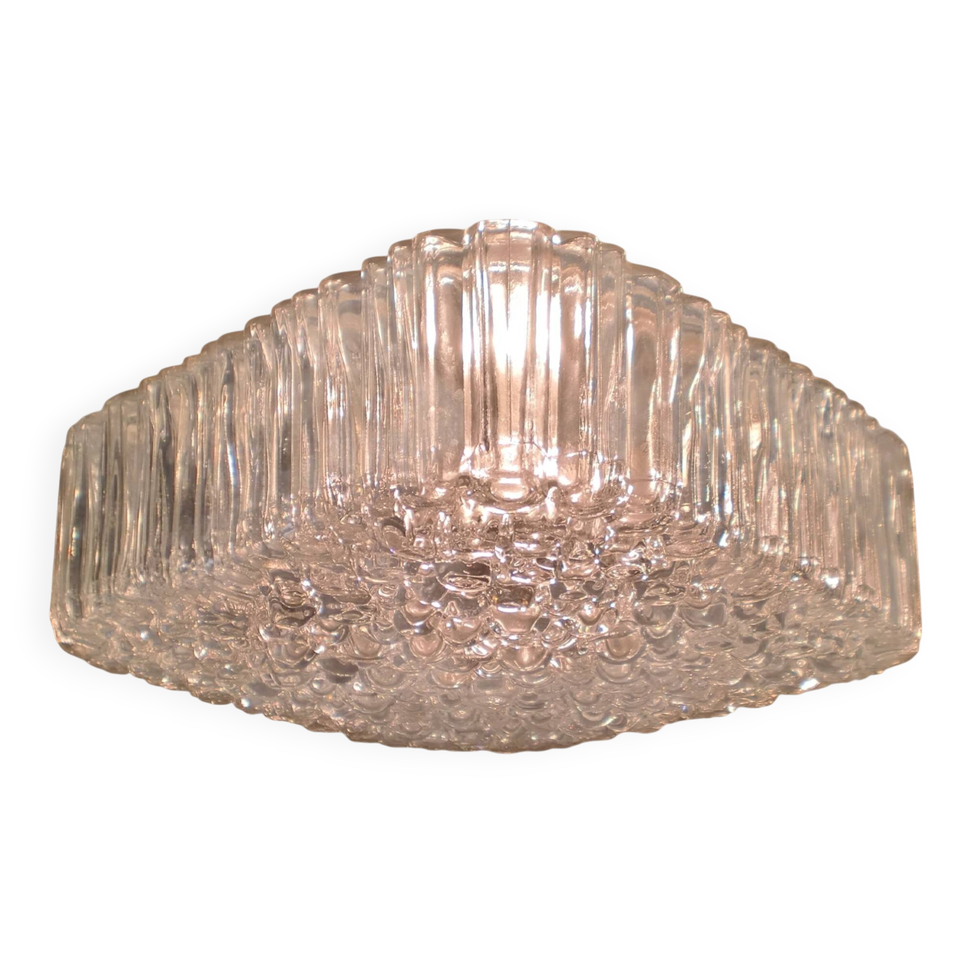 Glass Wall or Ceiling Lamp by Helena Tynell for Glashütte Limburg, 1960s