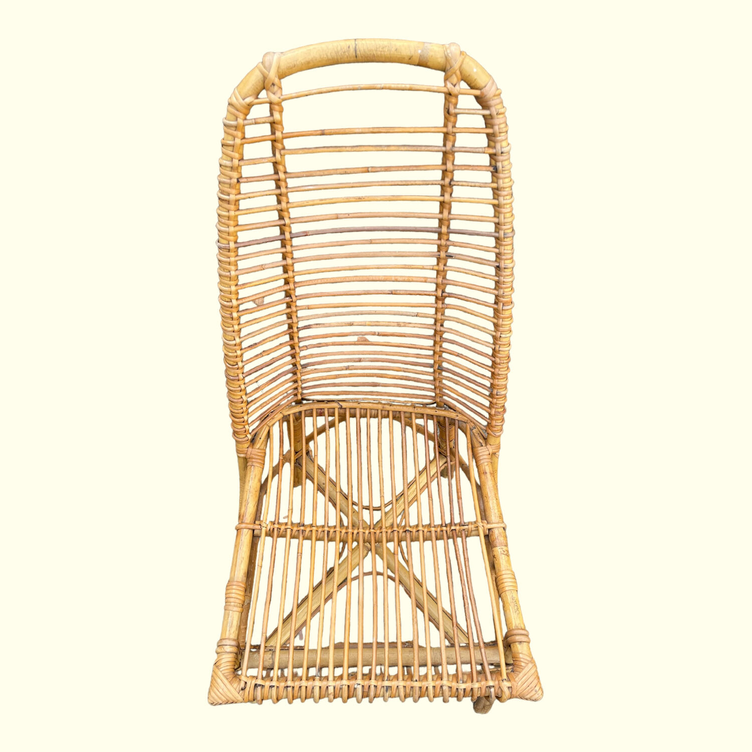 Bamboo and rattan desk and chair set, circa 1970