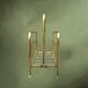 Vintage gold metal magazine rack – minimalist design – 1970s