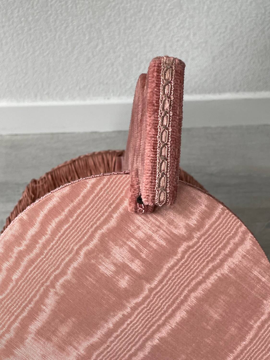 Vintage 80s velvet side table