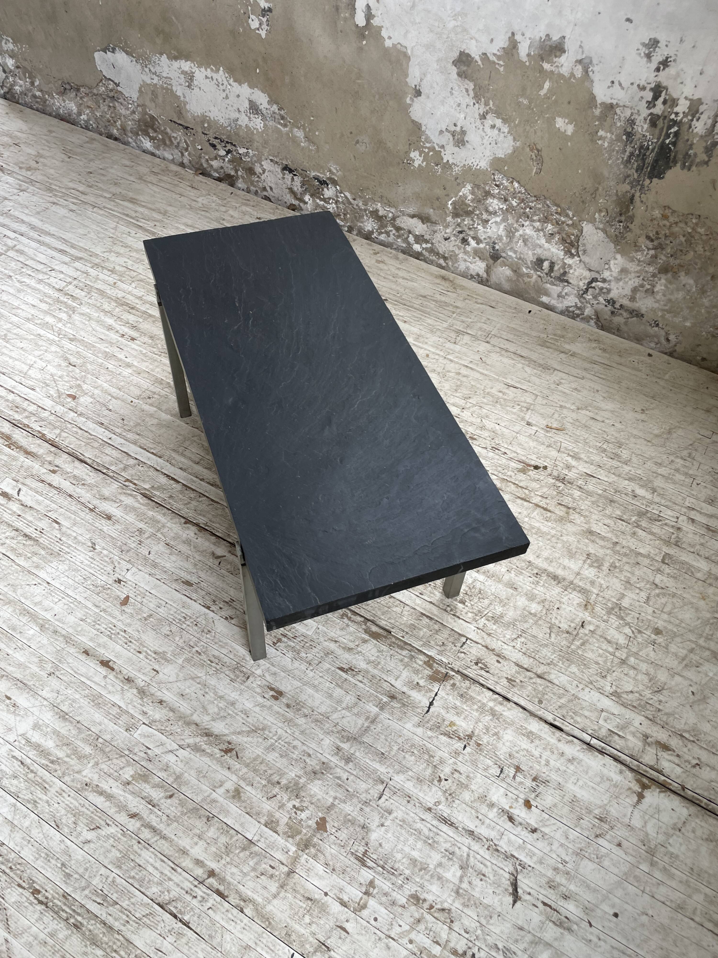 1950s slate coffee table