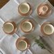5 tasses à café & soucoupes Villery & Boch roses