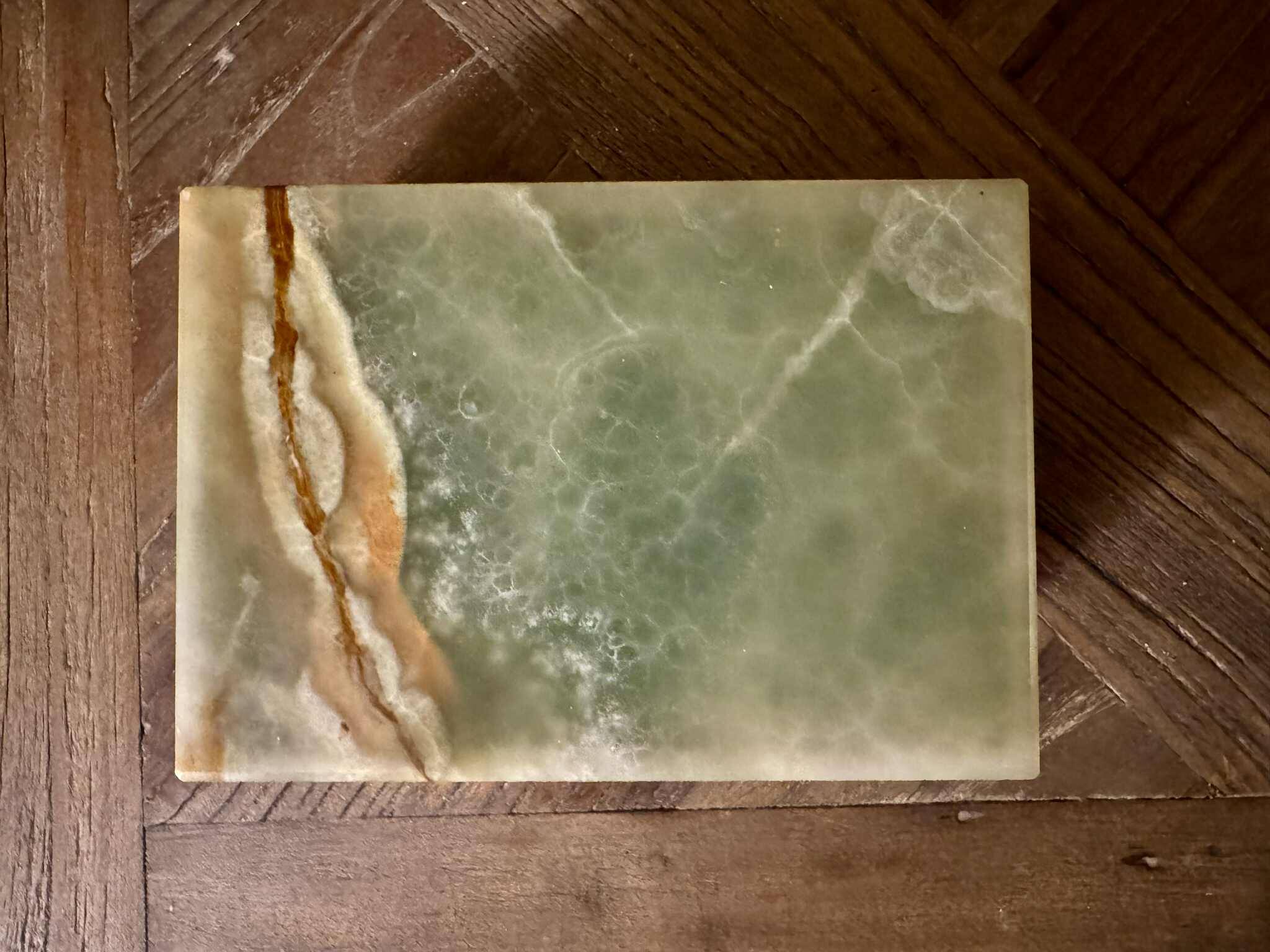 Onyx catchall box from the 1960s, vintage Italy.