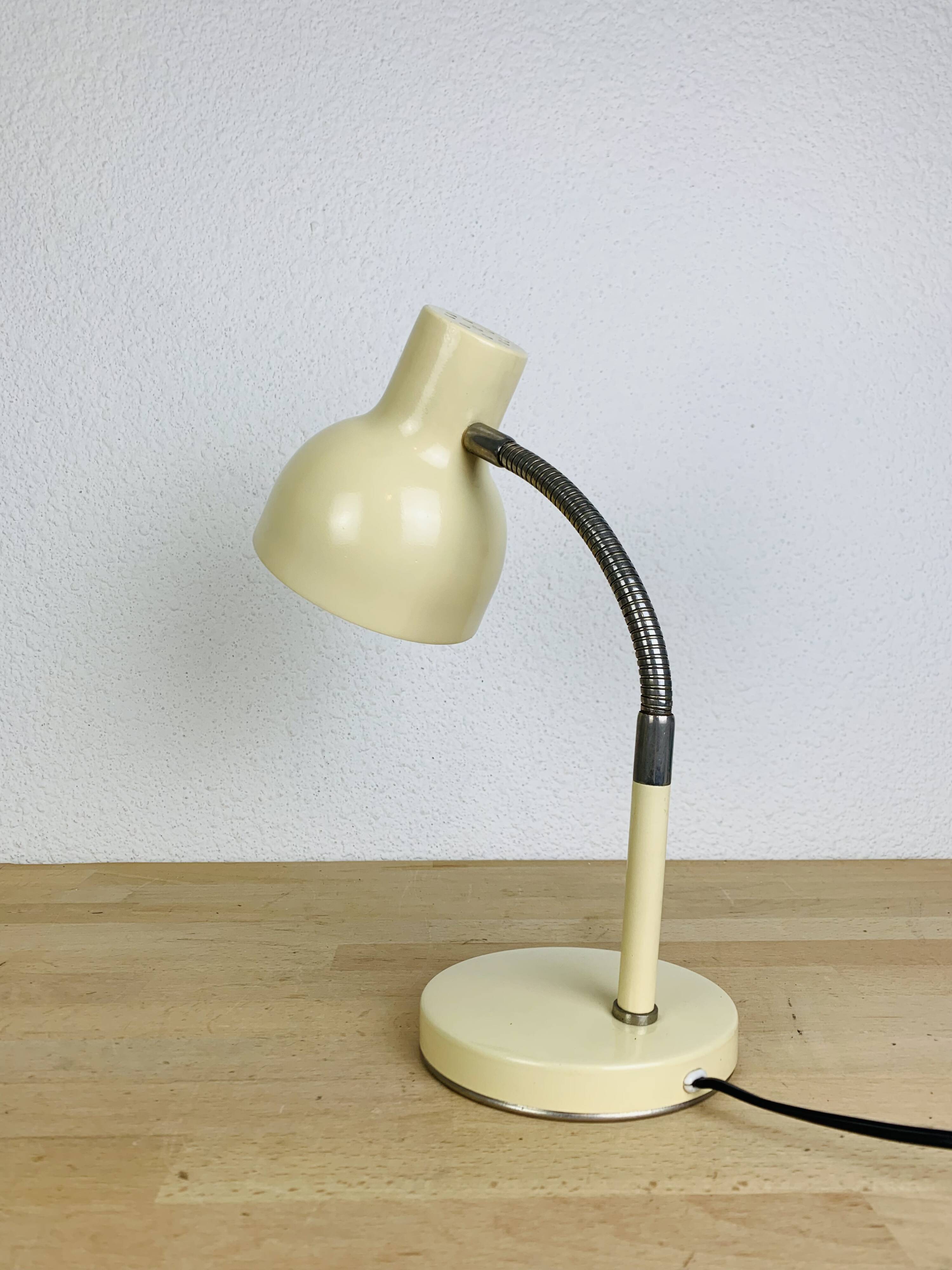 60s beige metal desk lamp