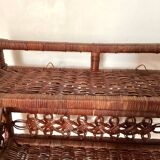 Vintage woven wicker shelf