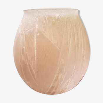Ancien vase cristallerie d’art st val verre rose décoration vintage