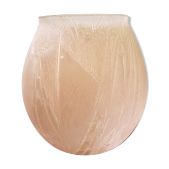 Ancien vase cristallerie d’art st val verre rose décoration vintage
