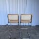 Ensemble de 2 chaises haute Bar Cesca / Design Marcel Breuer / Noyer clair, osier