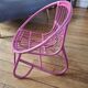 Pink rattan children's armchair