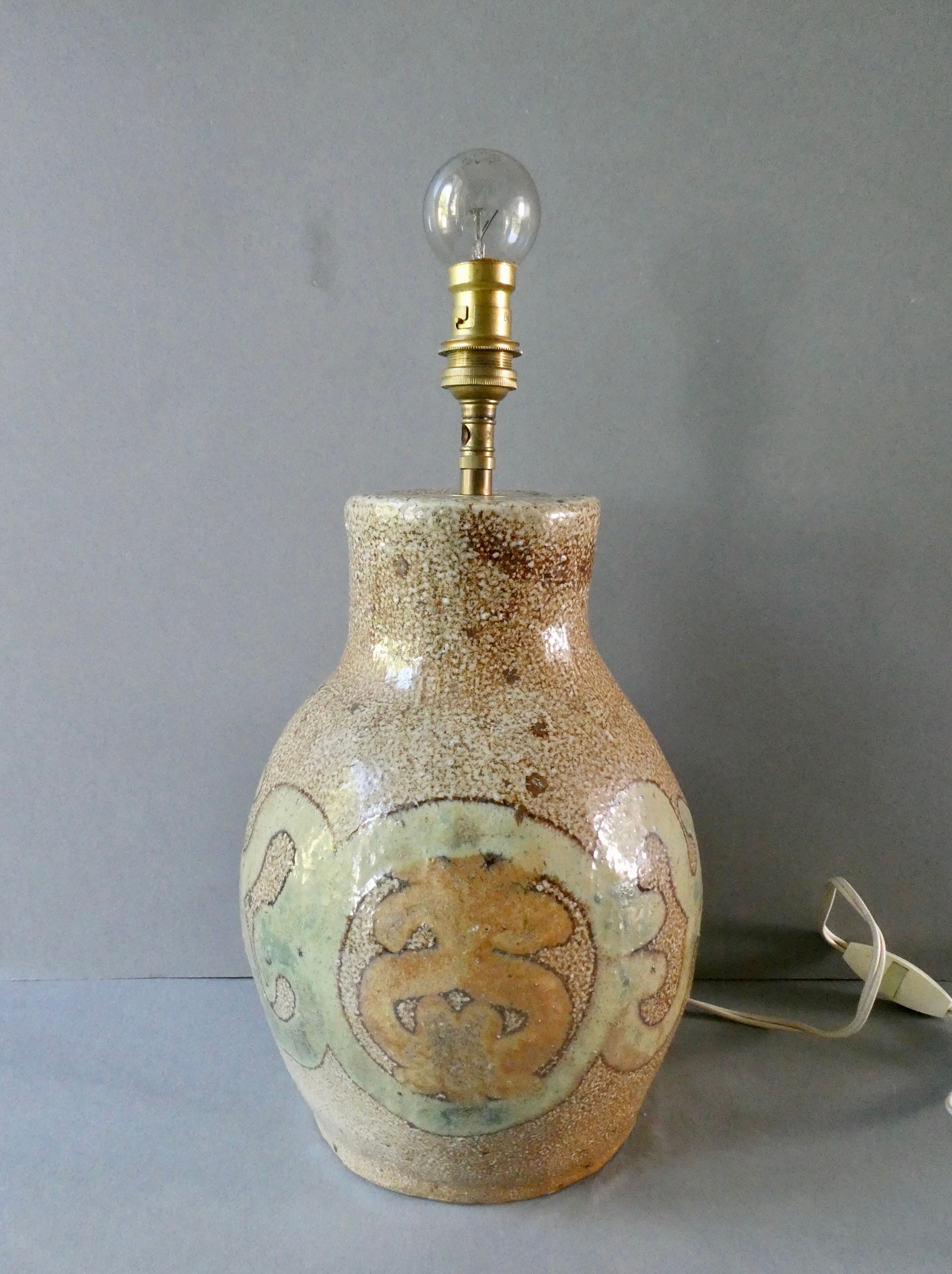 Ceramic lamp foot by Jean Claude Monange, 60s-70s