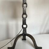 Beaten iron lamp 1970 brutalist