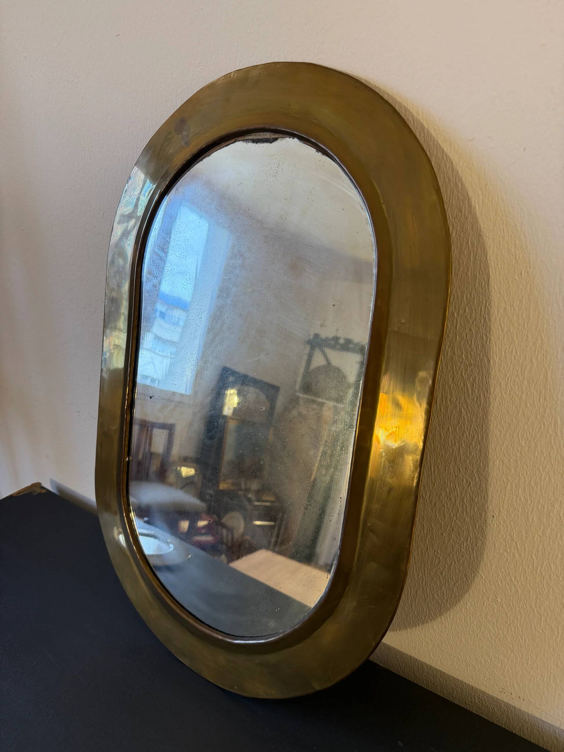 Antique gilded brass mirror (Egyptian craftsmanship)