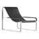 Contemporary Artisan Chaise Longue in aged silver steel and black leather