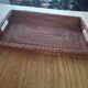 Large vintage woven rattan/tray – serving tray