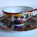 5 tasses à thé vintage porcelaine, peint main, Japon