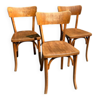 Lot de 3 chaises bistrot Baumann
