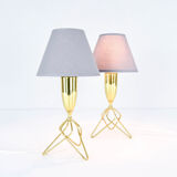 Pair of danish mid-century modern tripod table lamps Eric Merthen