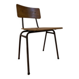 Industrial chair, vintage school chair, wood and metal