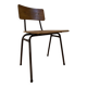 Industrial chair, vintage school chair, wood and metal
