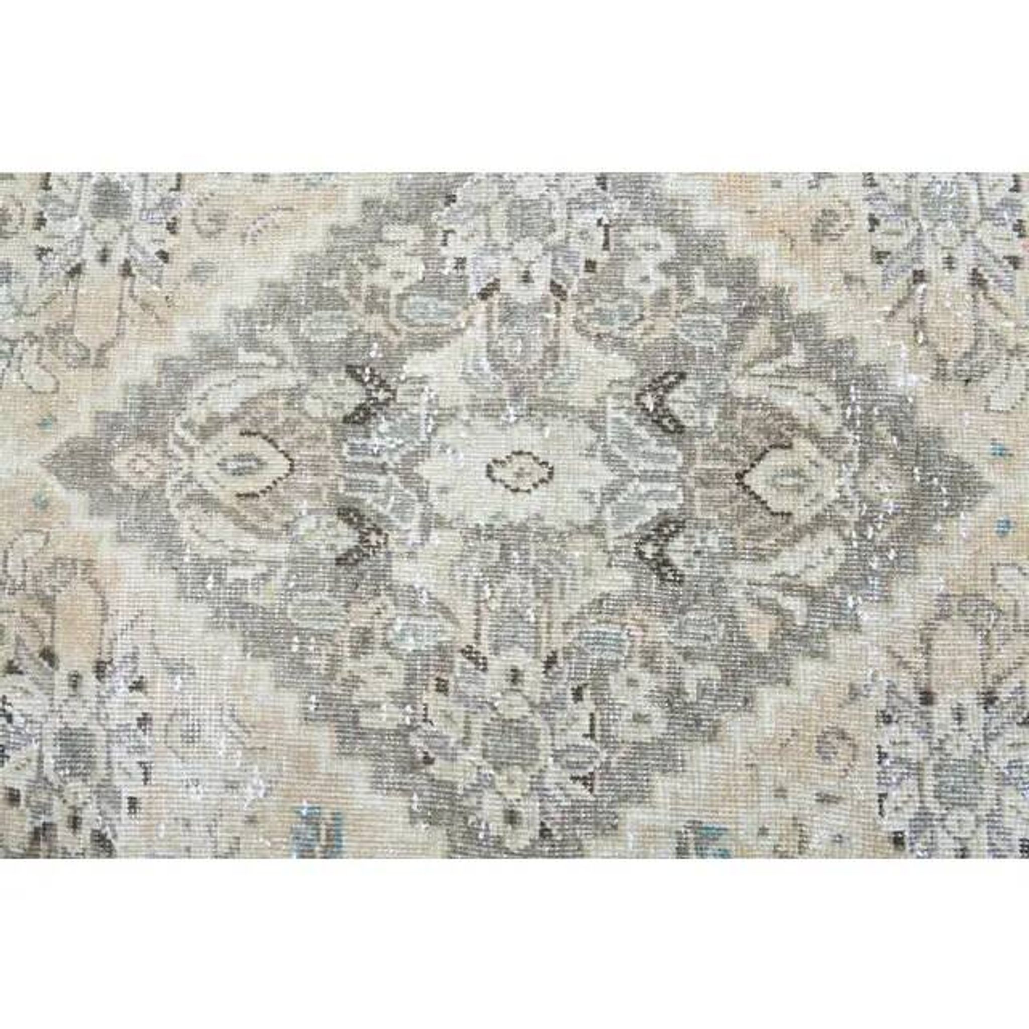 1970s Vintage Persian Handmade Wool Cotton Light Brown Area Rug 302x394